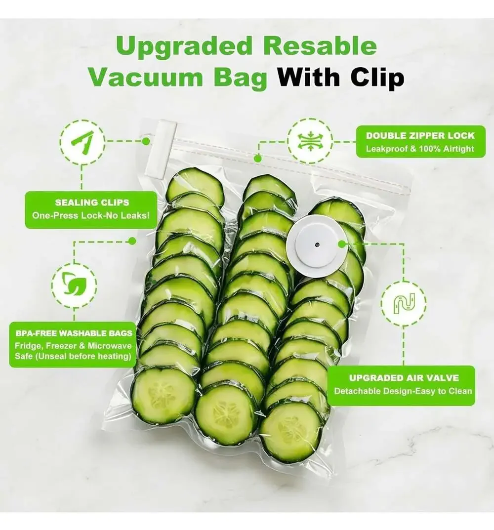 Vacuum Sealer for Food, Compact Vacuum Sealer Machine + 40 Reusable Vacuum Bags